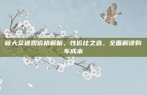 新大众途观价格解析,性价比之选,全面解读购车成本