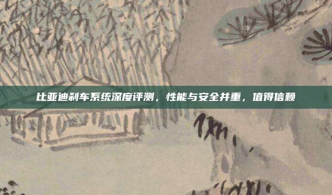 比亚迪刹车系统深度评测,性能与安全并重,值得信赖