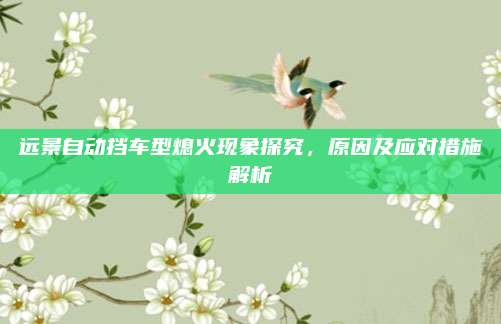 远景自动挡车型熄火现象探究,原因及应对措施解析