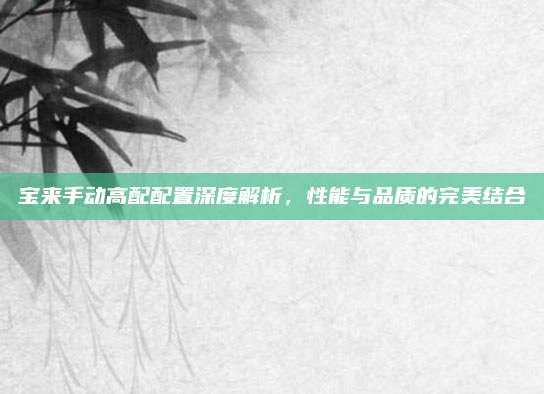宝来手动高配配置深度解析,性能与品质的完美结合