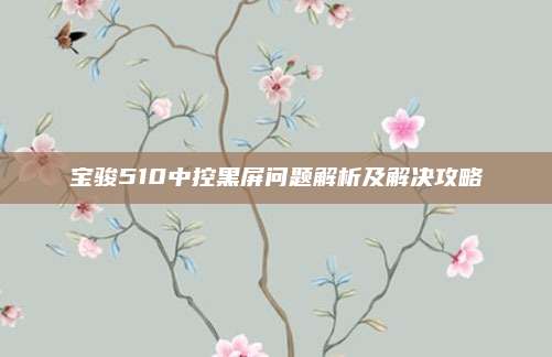 宝骏510中控黑屏问题解析及解决攻略
