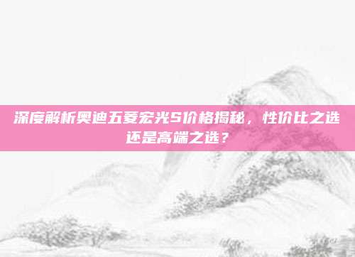 深度解析奥迪五菱宏光S价格揭秘,性价比之选还是高端之选?