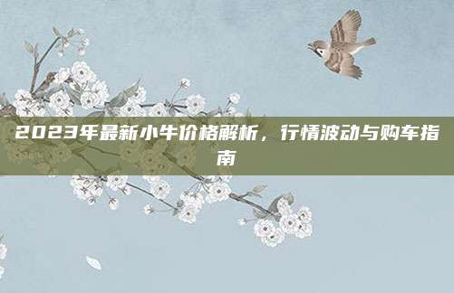 2023年最新小牛价格解析,行情波动与购车指南