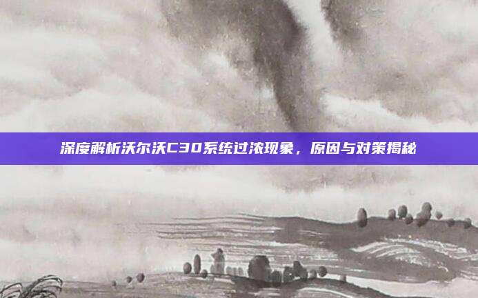 深度解析沃尔沃C30系统过浓现象,原因与对策揭秘