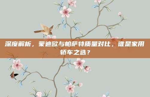 深度解析,蒙迪欧与帕萨特质量对比,谁是家用轿车之选?