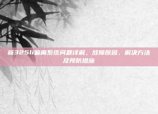 新325li偏离系统问题详解,故障原因、解决方法及预防措施