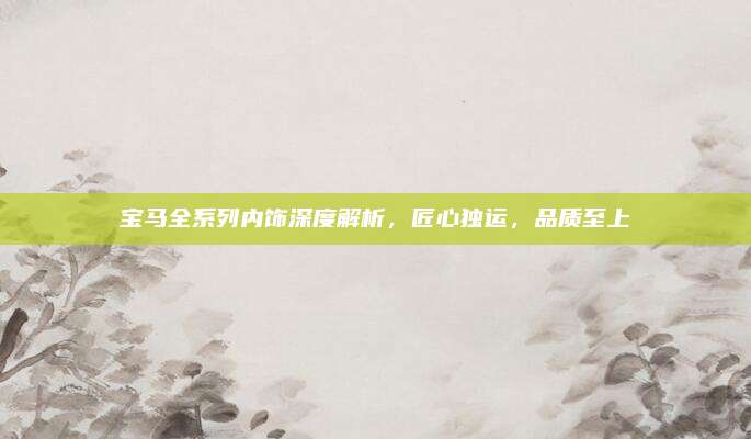 宝马全系列内饰深度解析,匠心独运,品质至上