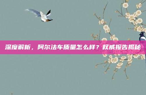 深度解析,阿尔法车质量怎么样?权威报告揭秘