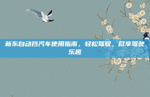 新东自动挡汽车使用指南，轻松驾驭，尽享驾驶乐趣