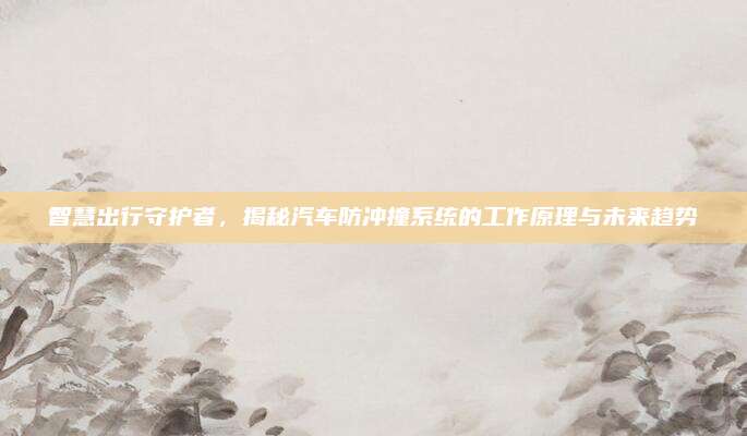 智慧出行守护者,揭秘汽车防冲撞系统的工作原理与未来趋势