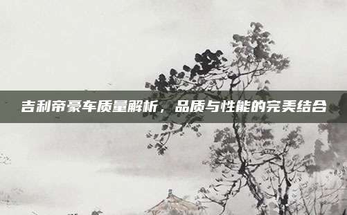 吉利帝豪车质量解析,品质与性能的完美结合