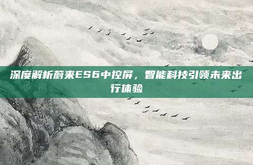 深度解析蔚来ES6中控屏,智能科技引领未来出行体验