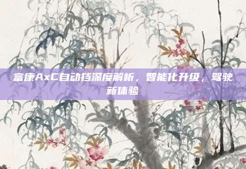 富康AxC自动挡深度解析，智能化升级，驾驶新体验
