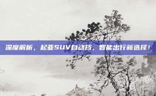 深度解析，起亚SUV自动挡，智能出行新选择！