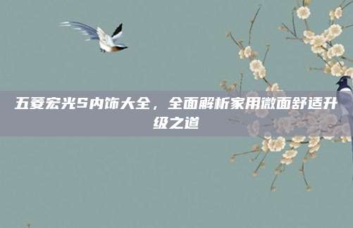 五菱宏光S内饰大全,全面解析家用微面舒适升级之道