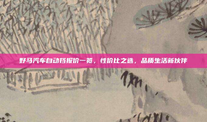 野马汽车自动挡报价一览，性价比之选，品质生活新伙伴