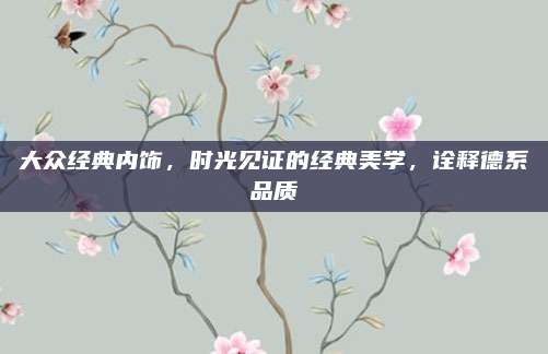 大众经典内饰,时光见证的经典美学,诠释德系品质