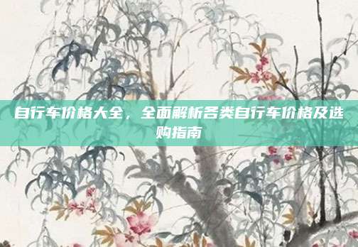 自行车价格大全,全面解析各类自行车价格及选购指南