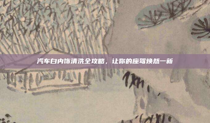 汽车白内饰清洗全攻略，让你的座驾焕然一新