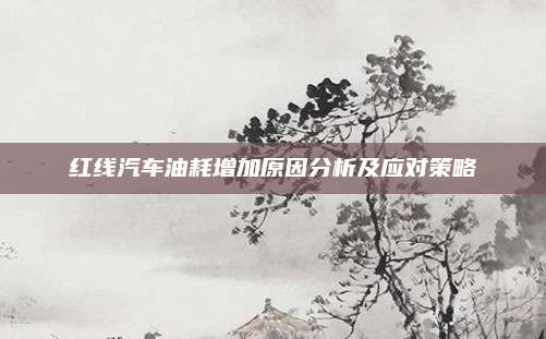 红线汽车油耗增加原因分析及应对策略