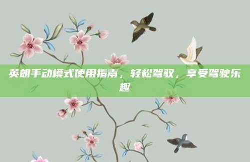 英朗手动模式使用指南，轻松驾驭，享受驾驶乐趣