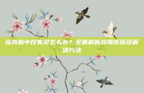 福克斯中控失灵怎么办?全面解析故障原因及解决方法