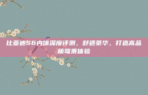 比亚迪S6内饰深度评测,舒适豪华,打造高品质驾乘体验