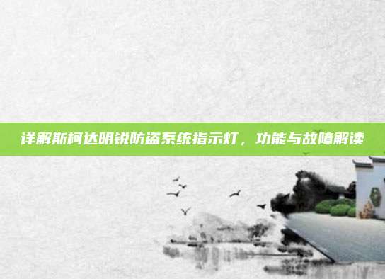 详解斯柯达明锐防盗系统指示灯，功能与故障解读
