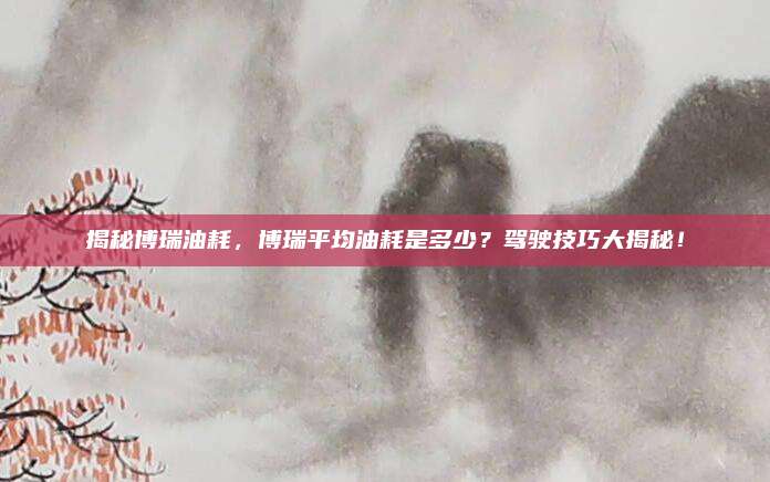 揭秘博瑞油耗,博瑞平均油耗是多少?驾驶技巧大揭秘!