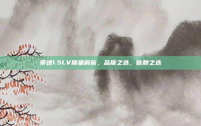 景逸1.5LV质量解析,品质之选,信赖之选