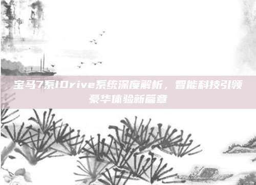 宝马7系IDrive系统深度解析，智能科技引领豪华体验新篇章