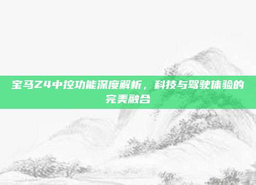 宝马Z4中控功能深度解析,科技与驾驶体验的完美融合