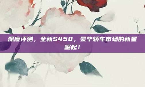 深度评测,全新S450,豪华轿车市场的新星崛起!