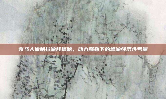 牧马人撒哈拉油耗揭秘，动力强劲下的燃油经济性考量