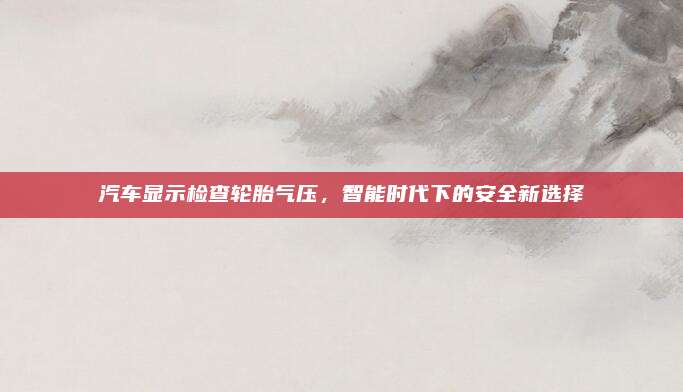 汽车显示检查轮胎气压，智能时代下的安全新选择