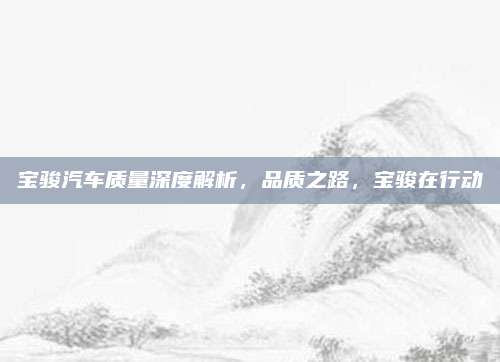 宝骏汽车质量深度解析,品质之路,宝骏在行动