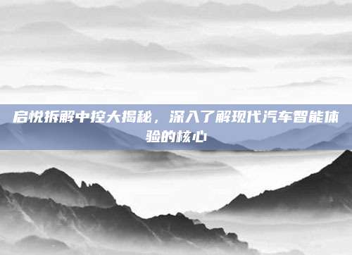 启悦拆解中控大揭秘,深入了解现代汽车智能体验的核心
