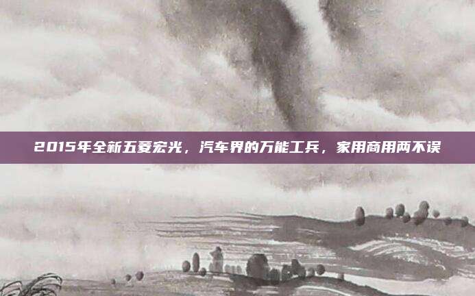 2015年全新五菱宏光,汽车界的万能工兵,家用商用两不误