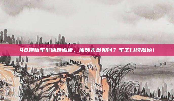 48踏板车型油耗解析,油耗表现如何?车主口碑揭秘!