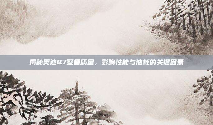 揭秘奥迪Q7整备质量,影响性能与油耗的关键因素