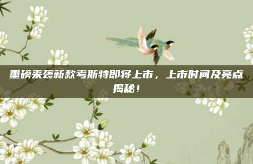 重磅来袭新款考斯特即将上市,上市时间及亮点揭秘!