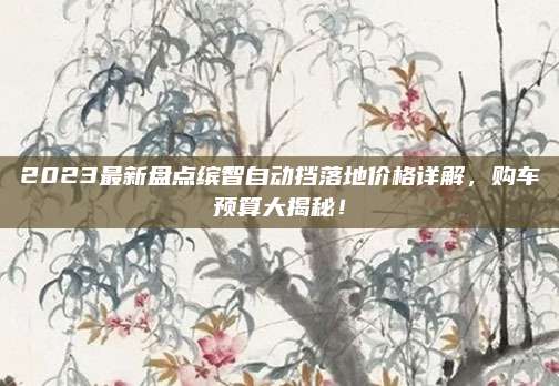 2023最新盘点缤智自动挡落地价格详解,购车预算大揭秘!