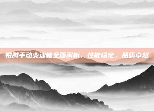 锐腾手动变速箱全面解析,性能稳定,品质卓越