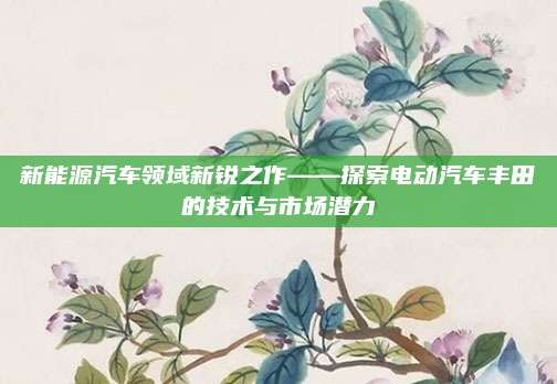 新能源汽车领域新锐之作——探索电动汽车丰田的技术与市场潜力