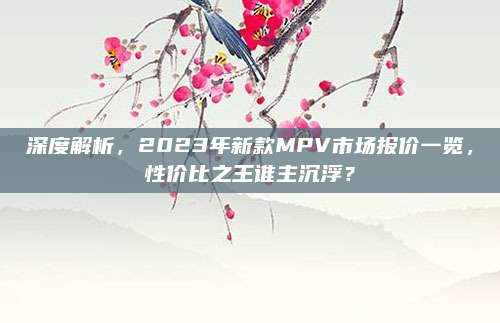 深度解析,2023年新款MPV市场报价一览,性价比之王谁主沉浮?