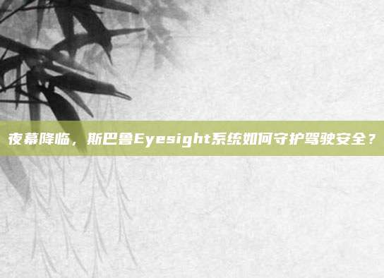 夜幕降临，斯巴鲁Eyesight系统如何守护驾驶安全？