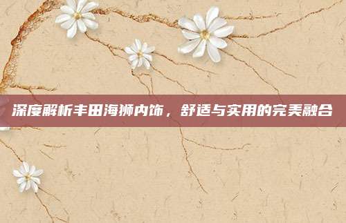 深度解析丰田海狮内饰，舒适与实用的完美融合