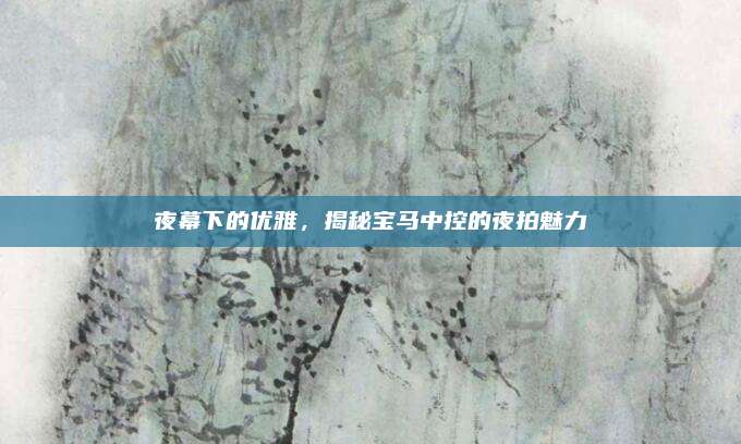 夜幕下的优雅，揭秘宝马中控的夜拍魅力