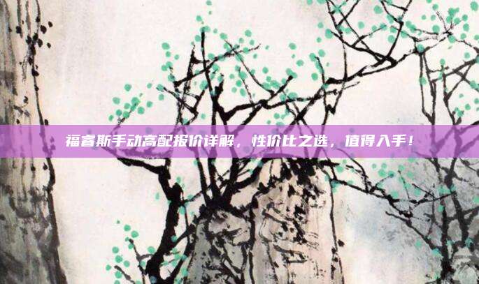 福睿斯手动高配报价详解,性价比之选,值得入手!