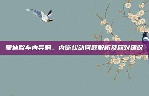 蒙迪欧车内异响,内饰松动问题解析及应对建议